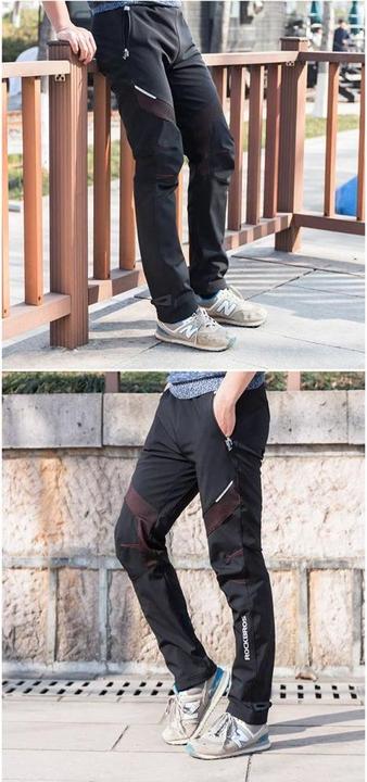 Actual product image Rockbros Patrol Cycling Windproof Sports Pants Size L - Black (L)