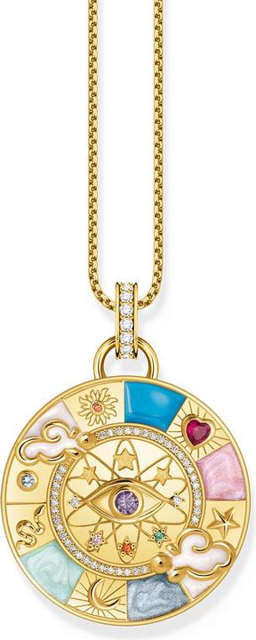 Produktbild Thomas Sabo Kettenanhänger Glücksrad mit kosmischen Symbolen vergoldet (925er Silber, Emaille)