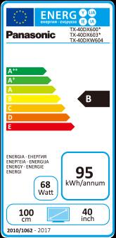 Energy Label Panasonic Tx-40dxw604 (40", LCD, 4K)