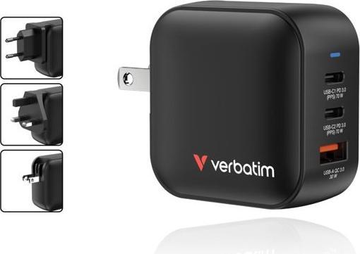 Actual product image Verbatim GaN Charger 70W 3 Devises (70 W)