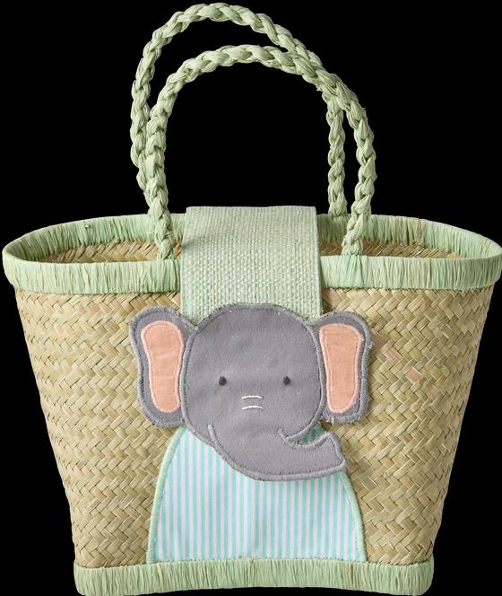 Produktbild Rice - Raffia Kids Bag with Elephant Closing - (KIBAG-ELEP)