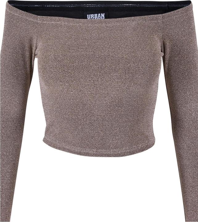 Actual product image Urban Classics Ladies Off Shoulder Glitter Longsleeve (4XL)