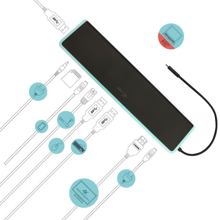 Produktbild i-tec USB-C 4K Flat Dock 60W (USB-A, USB-C, 1 Ports)