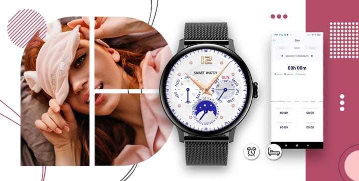 Image du produit Giewont Montre intelligente pour femme GW330-3 Bracelet en silicone noir-noir + Bracelet noir