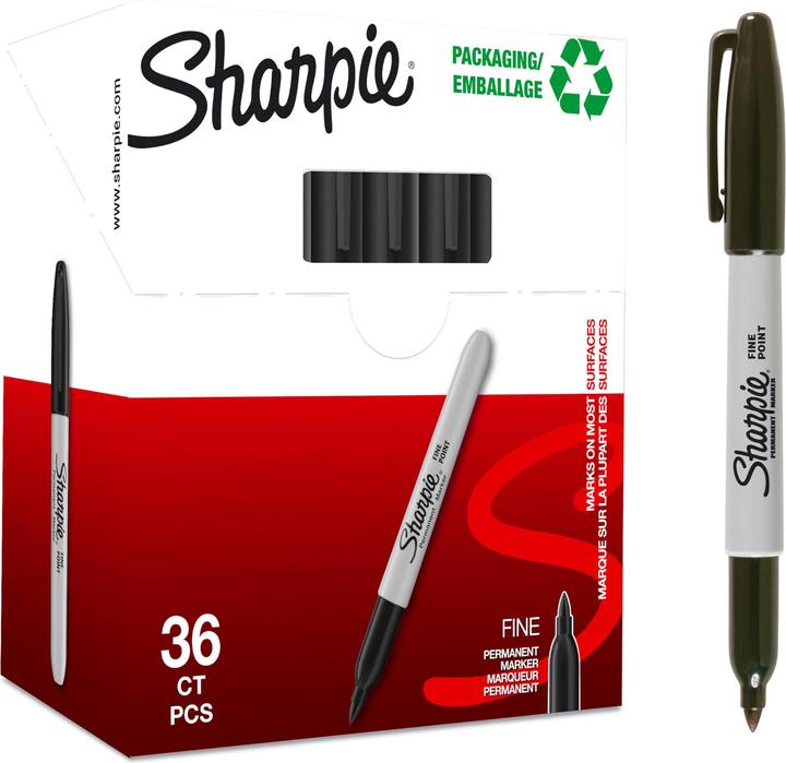 Actual product image Sharpie Fine round tip (Grey, Black, 0.90 mm, 36 x)