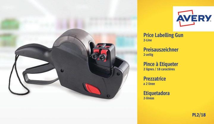 Actual product image Avery Dennison Zweckform price gun, 2-line, 18-digit, for labels: 26 x 16 mm, feed/print direction ho