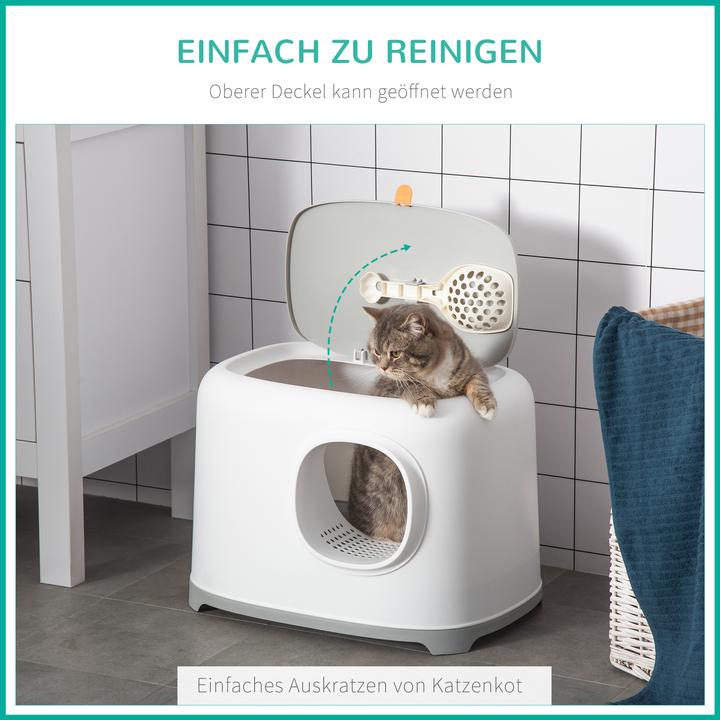 Image du produit PawHut Bac à litière au design compact (Bac à litière fermé)