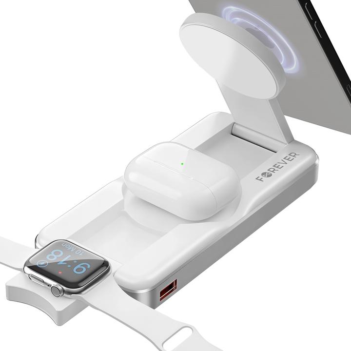Immagine prodotto Forever power bank wireless MATB-300 10000 mAh 3in1 bianco (10000 mAh, 15 W)