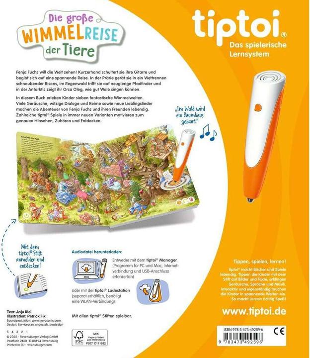 Produktbild tiptoi Die gr. Wimmelreise Tiere (Deutsch, Anja, KIEL, 2022)