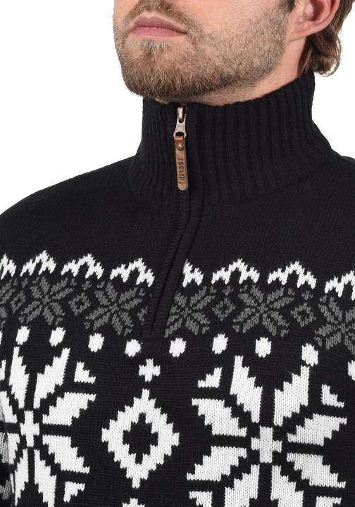 Actual product image Solid Norwin Men's Jumper Chunky Knit Pullover Troyer (L)