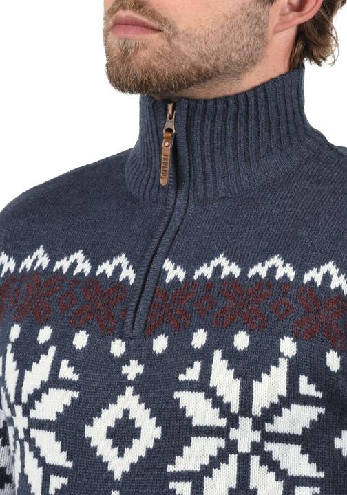 Image du produit Solid Norwin Pull En Grosse Maille À Col Camionneur Pull-Over Pour Homme Avec Col Droit (S)