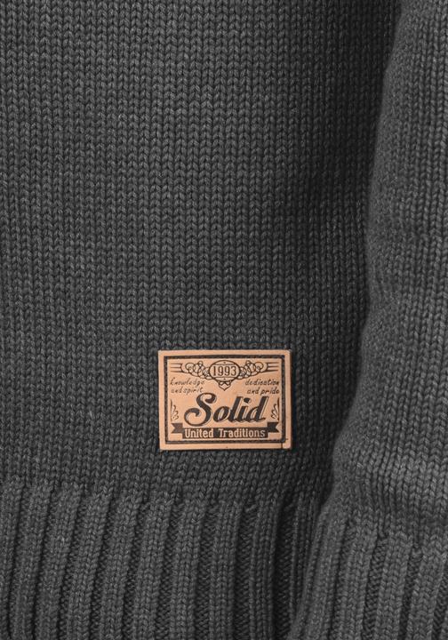 Image du produit Solid Petro Pull En Grosse Maille À Col Camionneur Pull-Over Pour Homme Avec Col Droit Avec Fermetur (M)