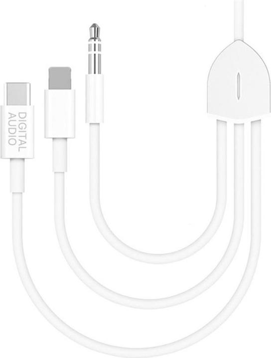 Image du produit Apfelkiste Lightning / 3.5mm AUX / USB C auf 3.5mm AUX Musik Adapter Kabel Konverter - 120cm (Jack 3.5mm, Lightning, USB Type C, Jack 3.5mm)