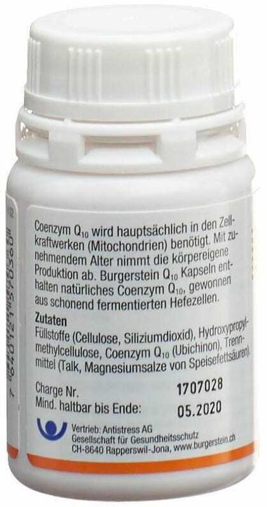 Valori nutrizionali e ingredienti Burgerstein coenzima Q10 (60 Pezzo/i, Pillole, 115 g)