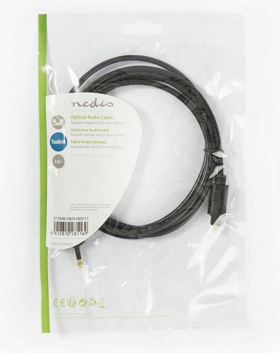 Produktbild Nedis Optisches Audiokabel TosLink-Stecker (2 m, TOSLINK)