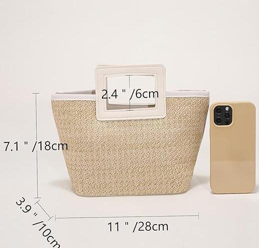 Image du produit Only-Bags.Store Sac à main en paille tissée, sac fourre-tout style boho, sac d'été pour femmes, sac à main en