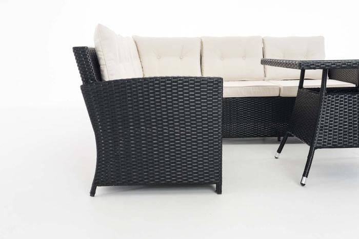 Produktbild Swisshandel24 Eckgarnitur Sierra Flachrattan cremeweiss, schwarz