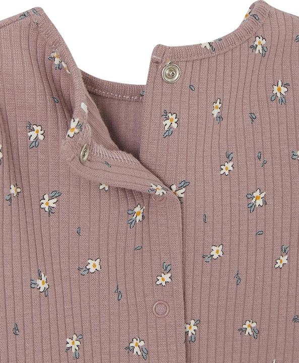 Produktbild Vertbaudet Geripptes Mädchen Baby Shirt mit Volantärmeln, Bio-Baumwolle (80)