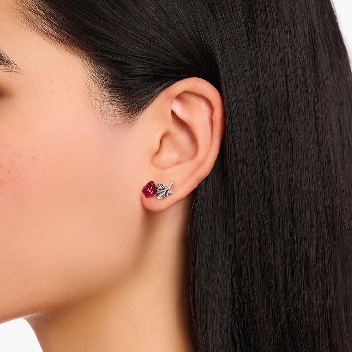 Actual product image Thomas Sabo Roses Romance stud earrings (925 silver, Enamel)