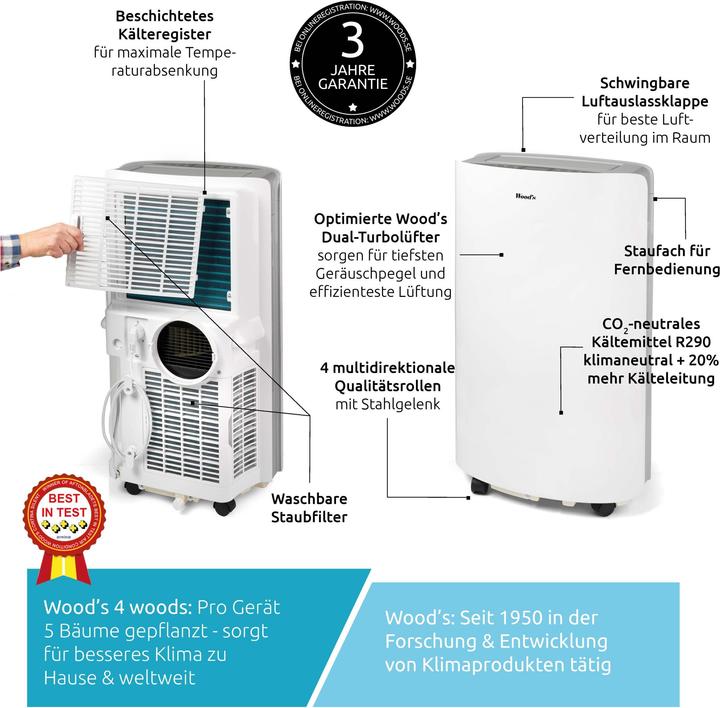 Actual product image Wood's AC Cortina (56 m², 12000 BTU/h)