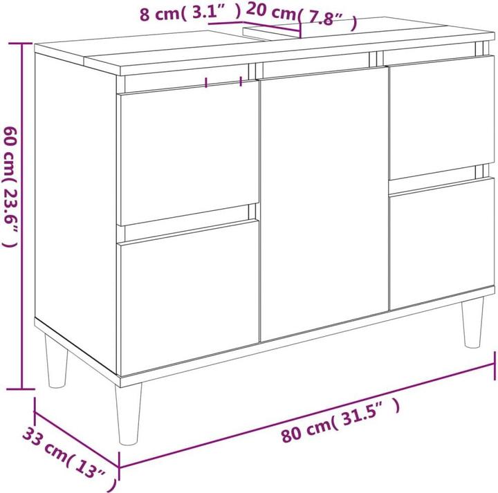 Actual product image VidaXL Calandra (80 x 33 x 60 cm)
