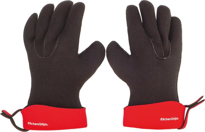 Immagine prodotto Cuisipro Guanti da cucina taglia S, 5 dita, nero rosso (Gomma/Neoprene)