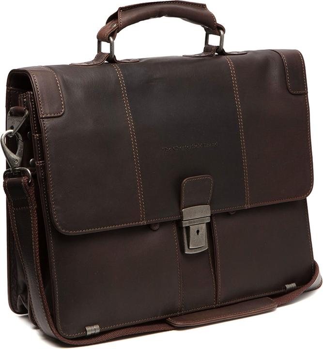 Produktbild The Vegan Cow Chesterfield Brand Leren Aktetas Bruin Stuttgart (16")