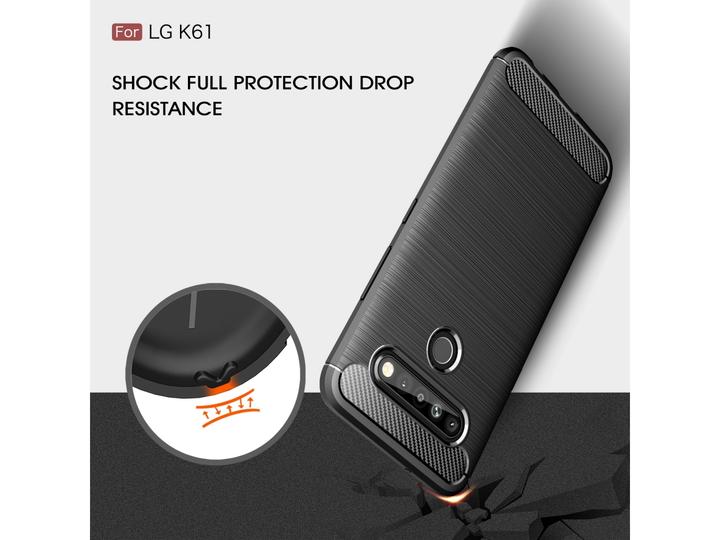 Produktbild Screenguard LG K61 Hülle Carbon Brushed Soft TPU (LG K61)