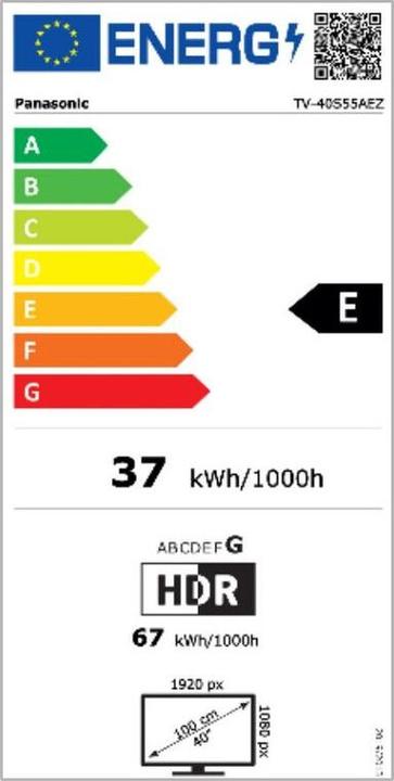Energie-Label Panasonic TV-40S55AEZ (40", LCD, Full HD)