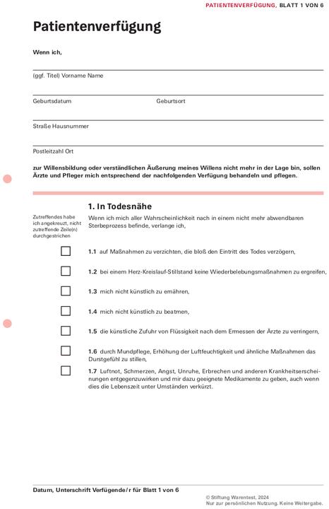 Image du produit Das Vorsorge-Set (Allemand, Stiftung Warentest, 2024)