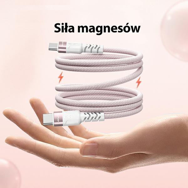 Produktbild Awei kabel CL-166T USB-C na USB-C magnetyczny czarny/black (1 m, USB 3.0)