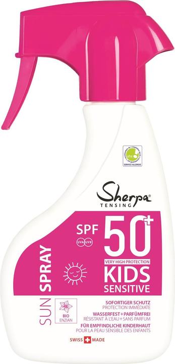 Actual product image Sherpa Tensing Sun spray Sensitive SPF 50+ Kids (Sun spray, SPF 50, 250 ml)