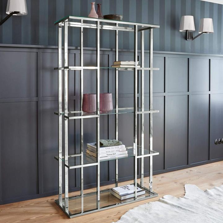 Actual product image Loberon Shelf Dacre silver (100 x 40 x 180 cm)