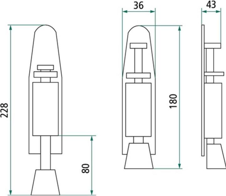 Image du produit Intersteel Arrêt de porte en acier inoxydable brossé 180 mm (1 pièce(s))