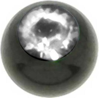 Immagine prodotto Bijouteria Chiusura piercing (Cristallo premium, Rivestimento PVD (nero), Acciaio chirurgico 316L)