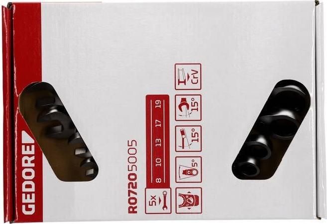 Produktbild Gedore Red red R07205012 Ringratschenmaulschlüssel Satz SW8-19 mm 12-teilig (19 mm, 15 mm, 8 mm, 7 mm, 10 mm)