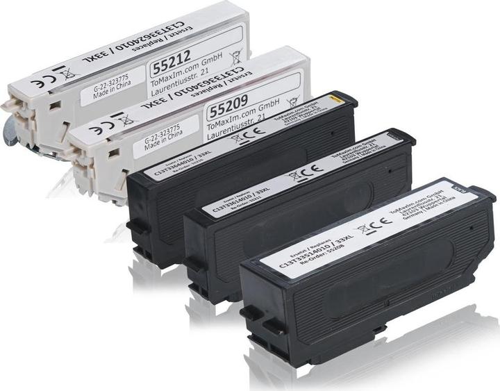 Actual product image Inkadoo Compatible with Epson C13T33574010 / 33XL contains 1xBK, 1xM, 1xY, 1xLBK, 1xC (M, FC, PBK, C, Y)