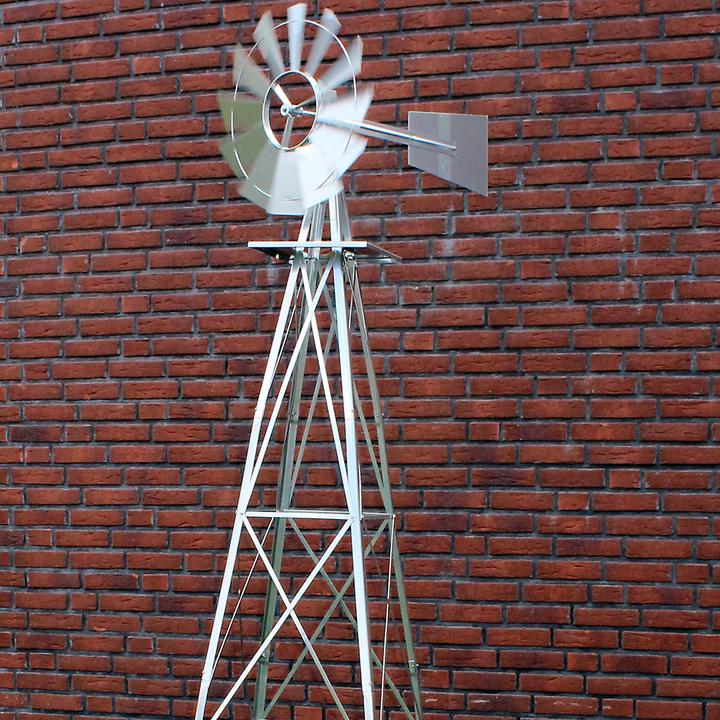 Image du produit Wiltec XPOtool roue à vent avec 245cm de hauteur moulin à vent carillon décoration de jardin treillis