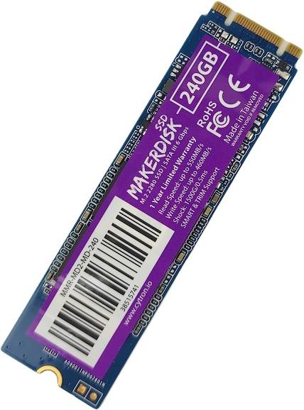Immagine prodotto Cytron MakerDisk M.2 2280 SSD per Raspberry PI con NOOBS 240GB (240 GB, M.2 2280)
