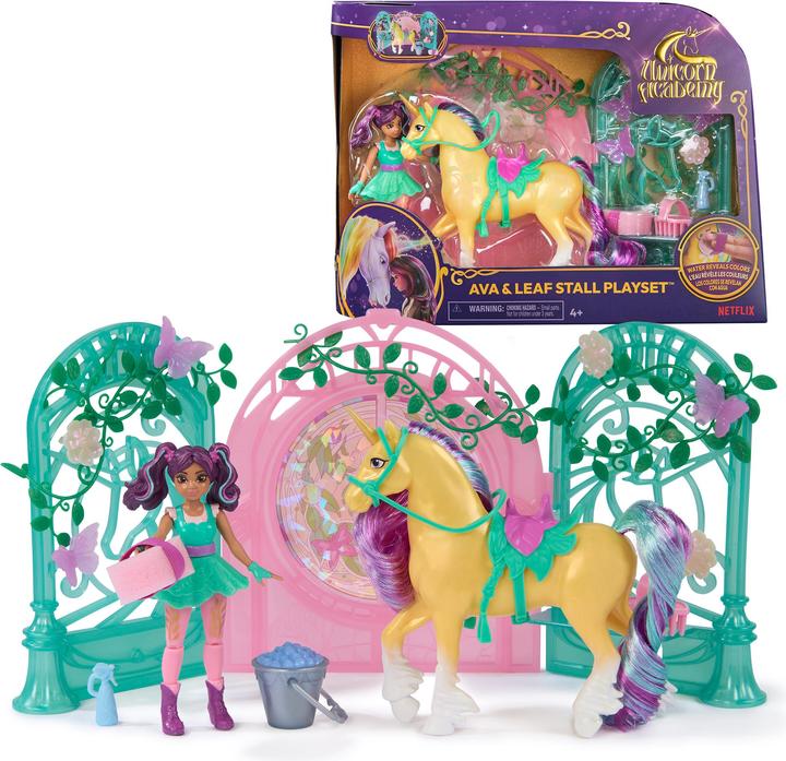 Image du produit Unicorn Academy - Kit de jeu d'écurie pour petite poupée Ava & Leaf