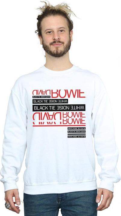 Actual product image David Bowie Mens Black Tie White Noise Sweatshirt (XL)