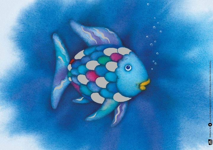 Produktbild Der Regenbogenfisch, mit schillernden Schuppen. Kamishibai Bildkartenset. (Deutsch, Marcus Pfister, 2023)