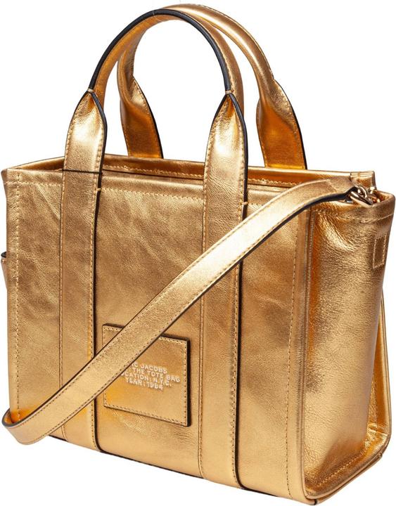 Actual product image Marc Jacobs the small tote in laminated leather color gold