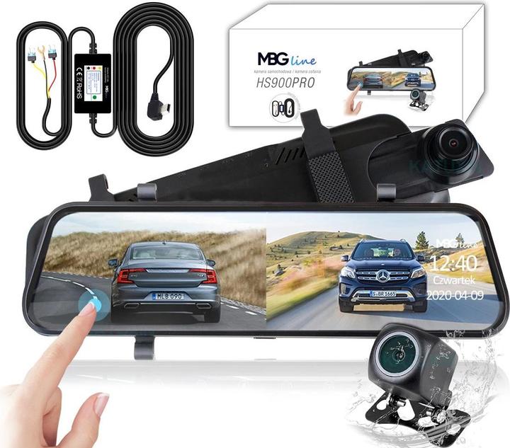 Productafbeelding MBG Line Videorecorder Spiegel HS900 Pro Sony (Ingebouwde microfoon, Ingebouwd display, Bluetooth, WiFi, QHD)
