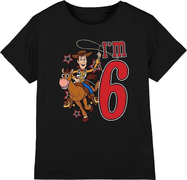 Actual product image Toy Story Childrens/Kids I'm 6 Woody Birthday T-Shirt (140)