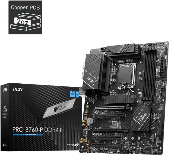 Image du produit MSI PRO B760-P DDR4 II (B760,S1700,ATX,DDR4) (LGA 1700, Intel B760, ATX)