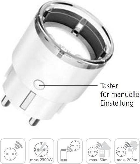 Actual product image Burg Wächter BURG-WCHTER SmartHome socket outlet adapter BURGprotect, white