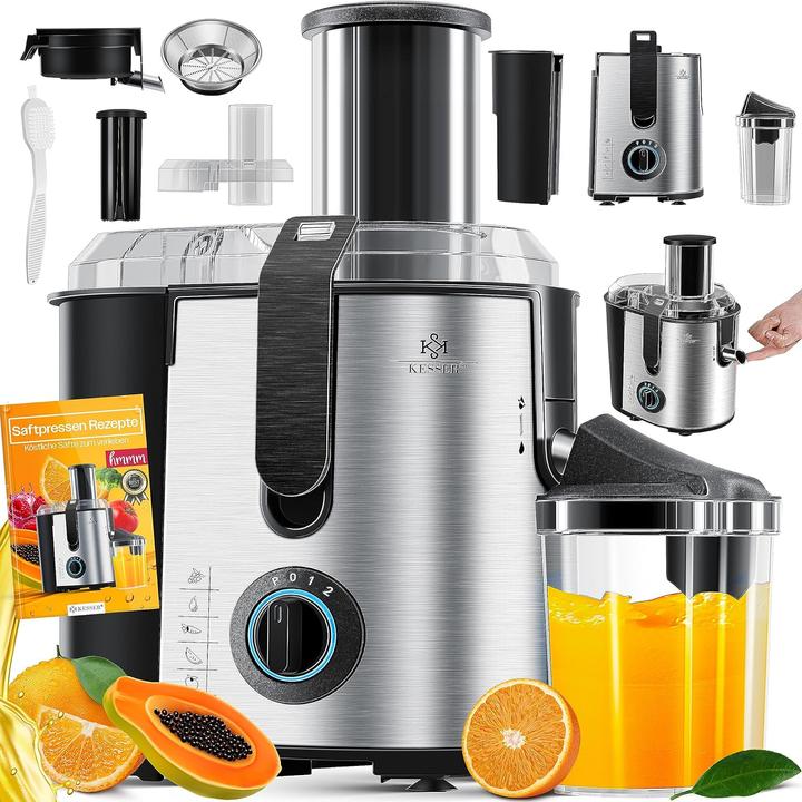 Actual product image Kesser Juicer for fruit and vegetables (silver/black)