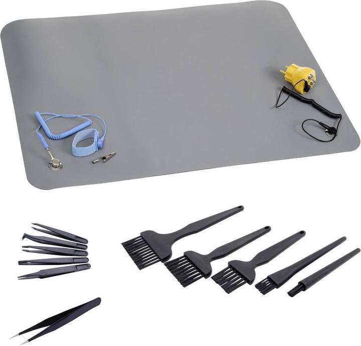 Immagine prodotto Quadrios Set di tappetini da tavolo ESD grigio (L x P) 600 mm x 400 mm (Protezione statica)