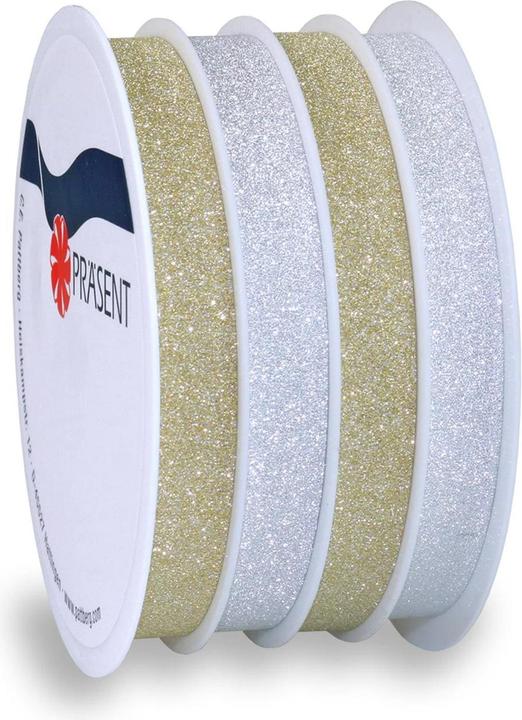 Actual product image Pattberg Gift ribbon Poly Glitter 1 cm x 16 m, Gold (Gift ribbon, 21 x)